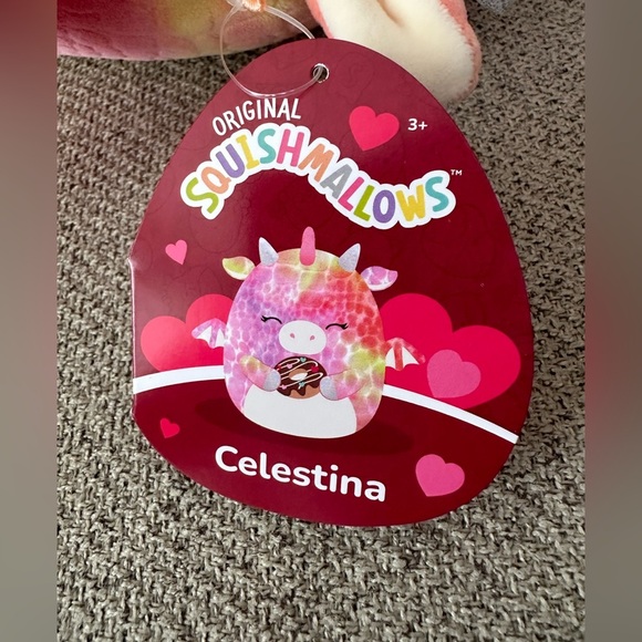 Nwt   🐉 8" CELESTINA Dragon with Donut Valentines Day Squishmallow - Picture 4 of 5